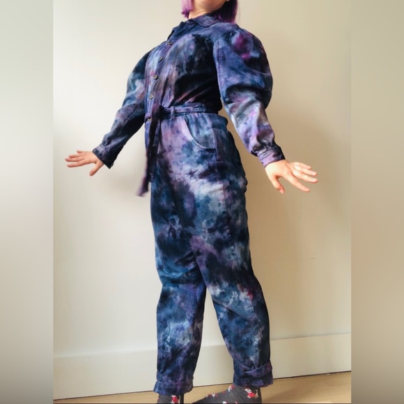 Denim INK International Concepts Ice Dyed Jumpsuit Size 8 - Picture 2 of 6